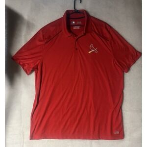 St Louis Cardinals Polo Shirt Mens XXL Red Logo Genuine Merchandise TX3 Cool